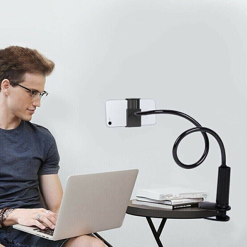 Long Lazy Arm Mount Mobile Phone Holder For Android iPhone Bed Desk Clamp UK