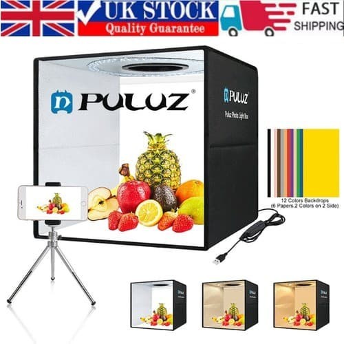 PULUZ 40CM Big LED Light Box Photo Tent Dimmable Photography Studio Shooting 16"