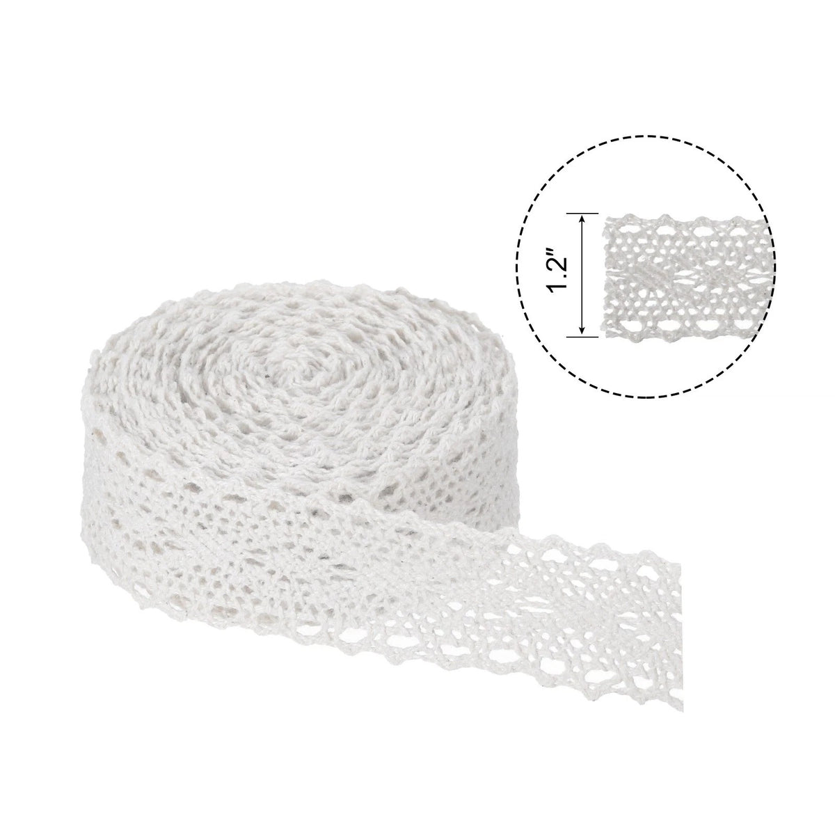 Lace Ribbon 10 meter 1.2 Inch Cotton Lace Trim White