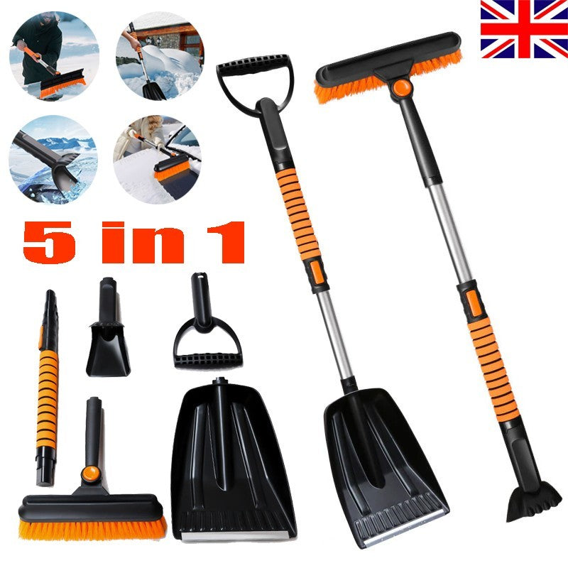 5 in 1 Snow Shovel Kit Extendable Snow Brush 180° Pivoting for Car Trucks SUV UK