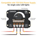 DC 12V-24V 30A PWM Dimming Controller with Knob LED Light Strip Switch Dimmer