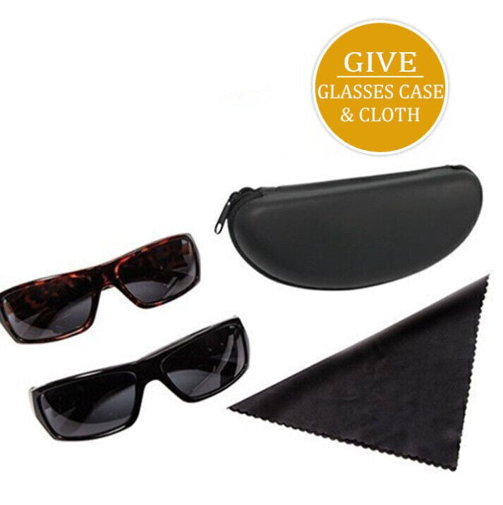 2pcs Polarized Sports Sunglasses Men UV400 Cycling Fishing Wrap Goggle