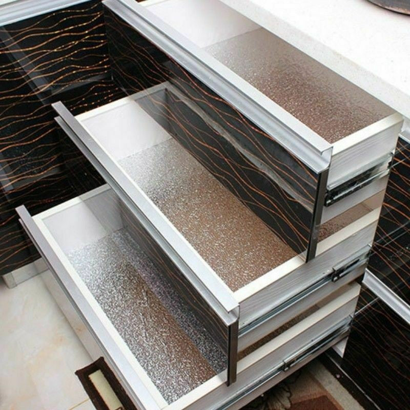 5M Self Adhesive Aluminum Foil Sticker Drawer Liner Kitchen Wallpaper Oil Proof