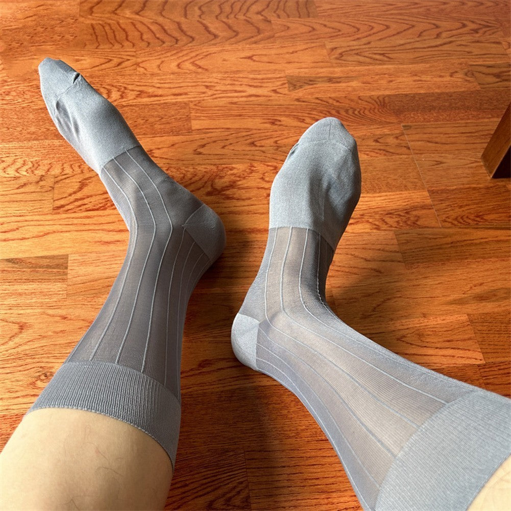 Men's Ultra Thin Sheer Socks 80% Polyamide 20% Spandex for Formal Dress Wear