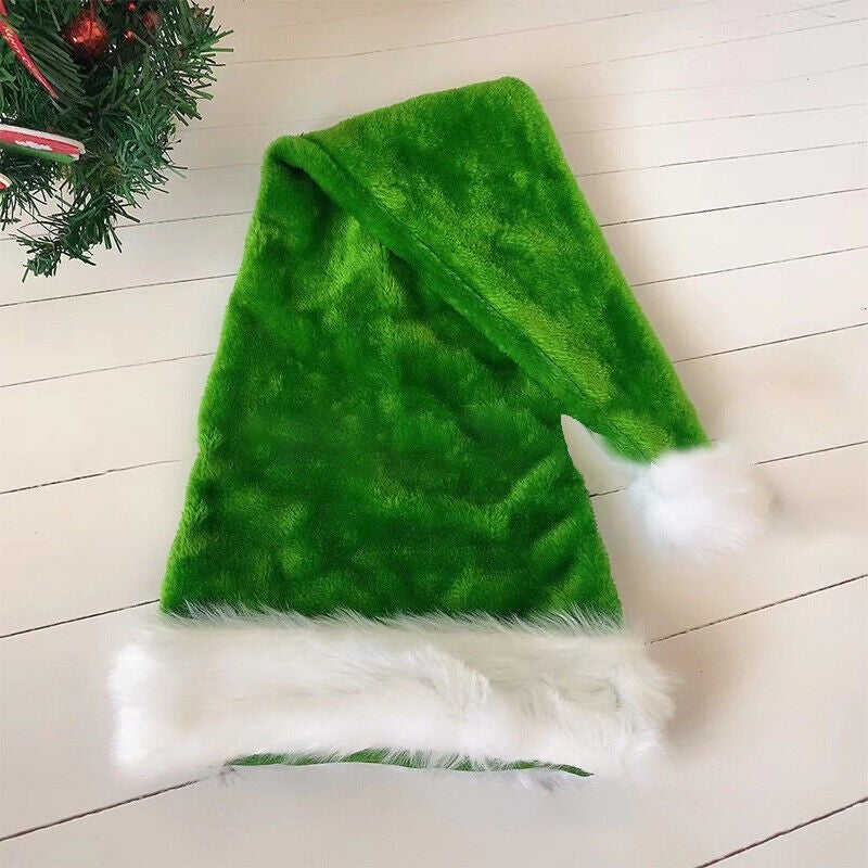 Plush Long Claus Cap New Christmas Hat Pompom Adult Long Santa Costume Xmas