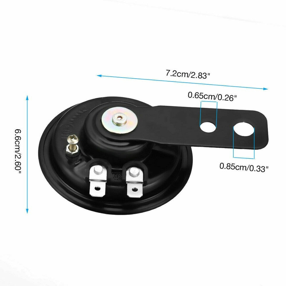65mm 12V DC Black Horn Universal For Scooter Motorcycle Quad Moped Replacement