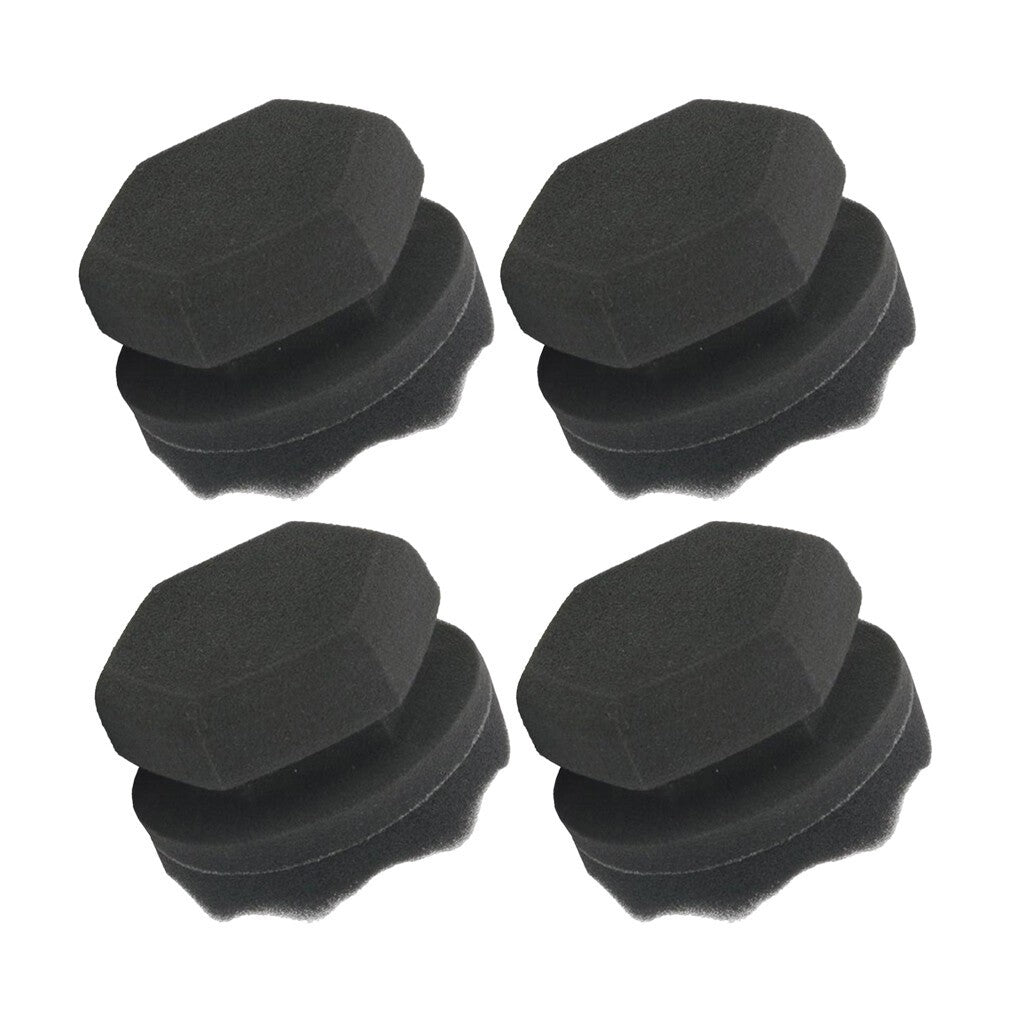 4Pack Car Tyre Brush Tire Dressing Applicator Hex Grip Soft Sponge Waxing Sponge