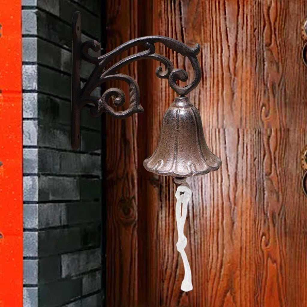 Rustic Cast Iron Door Bell Iron Cast Retro Style for Outside Garden House