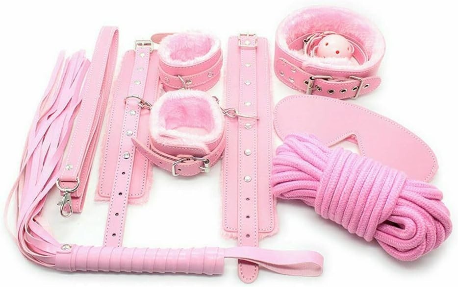 7pcs Adult Sexy BDSM Bondage Set Kit  Sex Restraints Handcuffs SM Fetish Toys