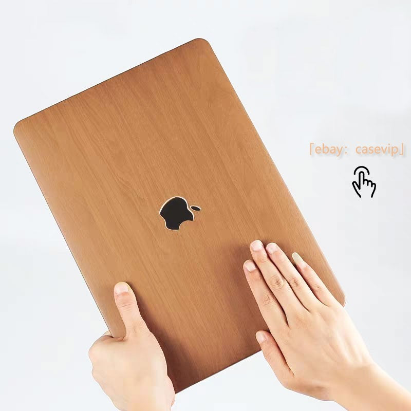 2in1 Wood Leather Shell For Macbook 2026 M5 Air 13 15 Pro 14 16 12 inch Case