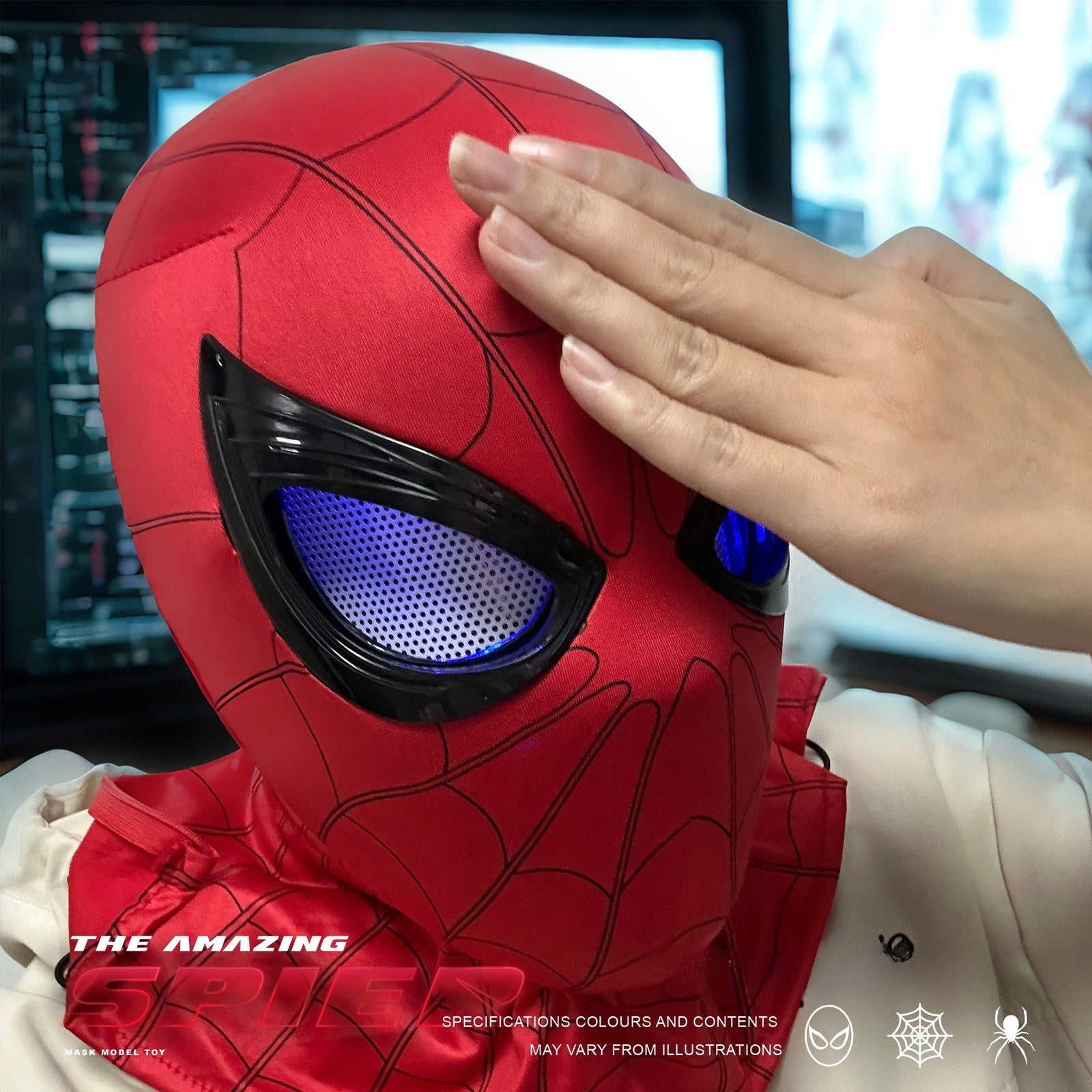 Spider-Hero Full Mask Breathable Blinkable Eyes for Halloween Christmas Cosplay