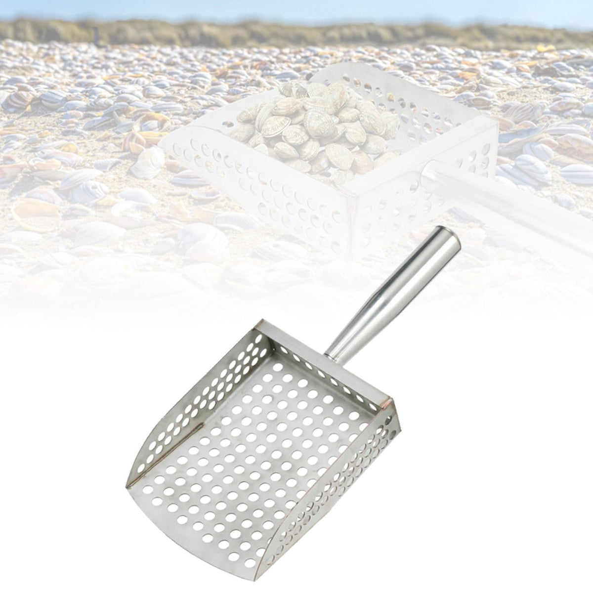 Stainless Steel Sand Scoop Sand Sifter Shovel for Metal Detecting Underwater