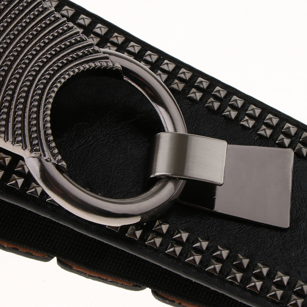 Leather Wide Waist Belt Buckle Ladies Dress Belt Hip Belt Wide Belt Hook Closure