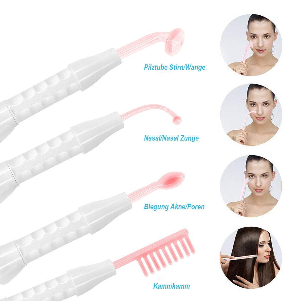 UK Portable High Frequency Electrotherapy Skin Therapy Wand Machine Acnes Remove