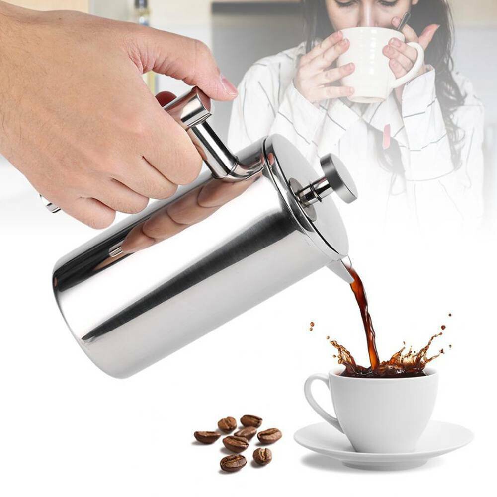 350ml French Press Stainless Steel Coffee Tea Filter Maker Plunger Pitcher Tool