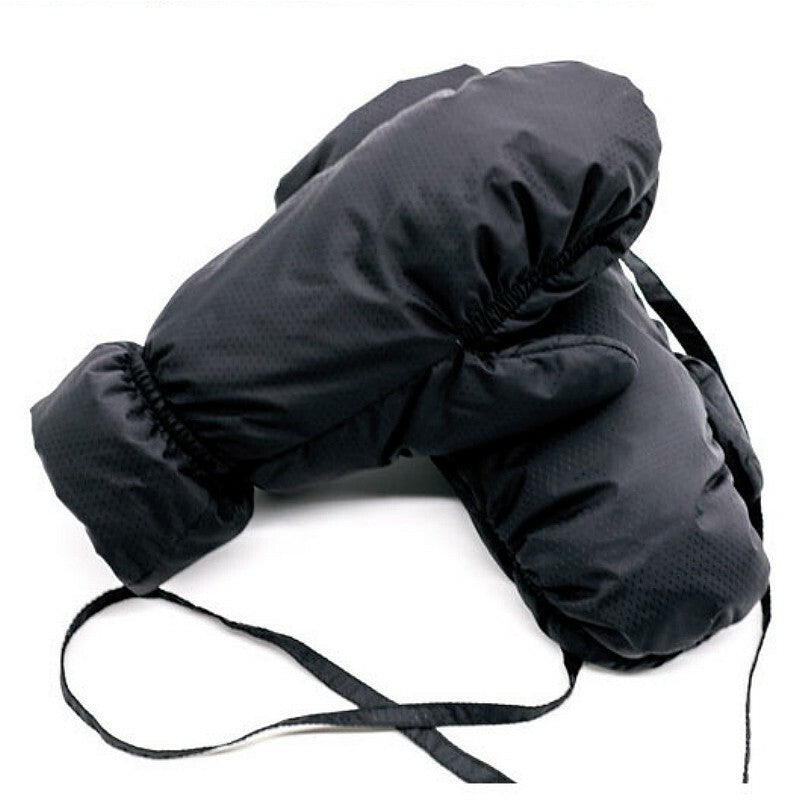 Unisex Black Thick Duck Down Gloves Outdoor Ski Mittens Winter Thermal Glove New