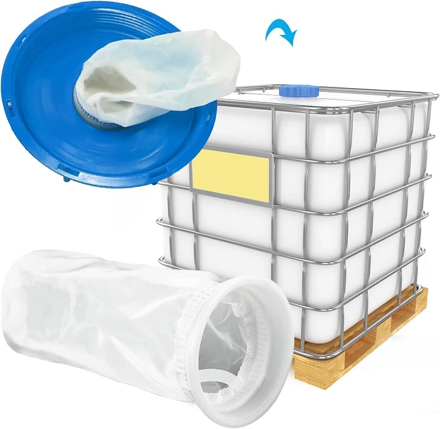4x IBC Lid Filter Nylon Washable IBC Cover Filter Rain Water Tank Filter Mesh