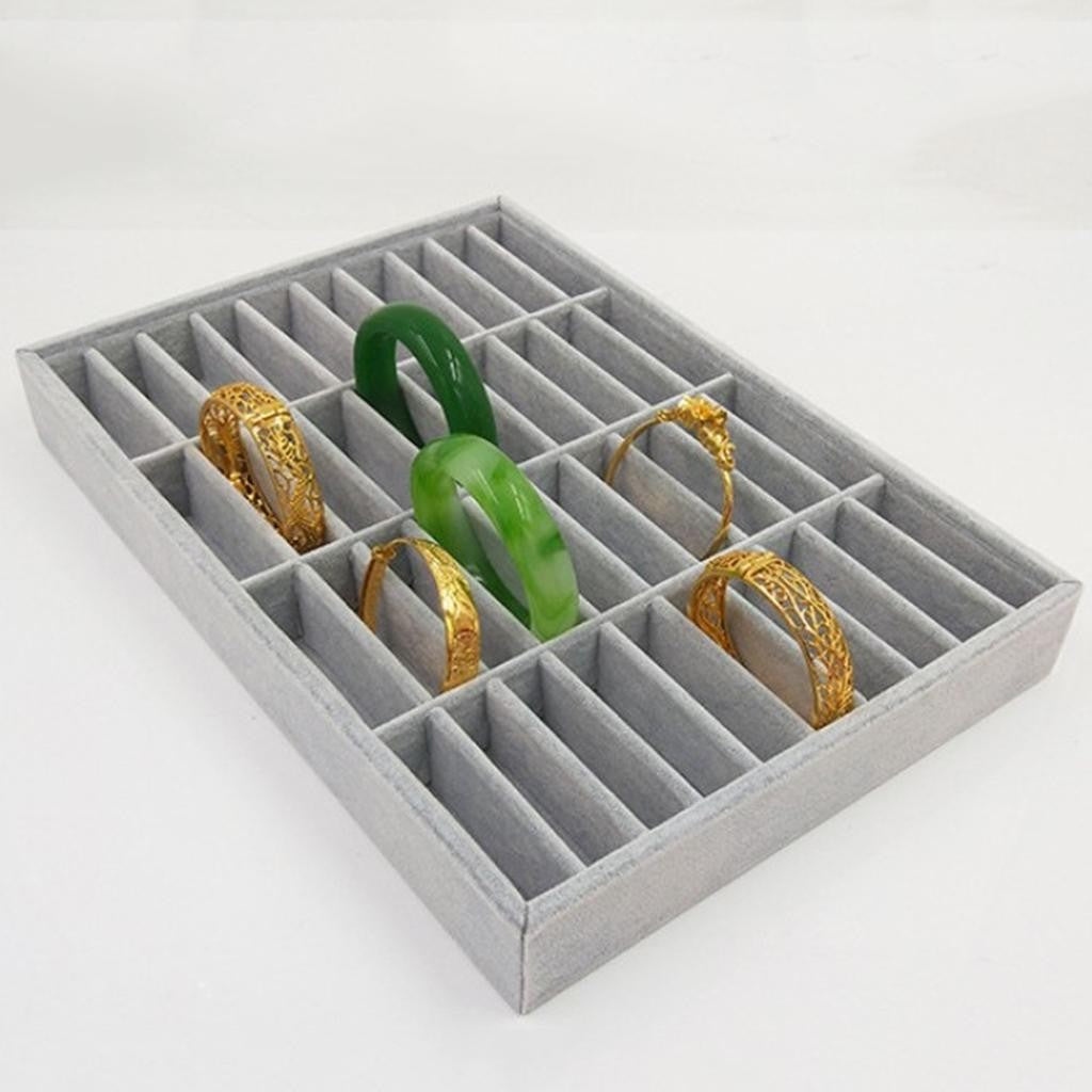 40 Slot Velvet Bangle Storage Display Box Bracelet Tray Organizer Jewelry Gift