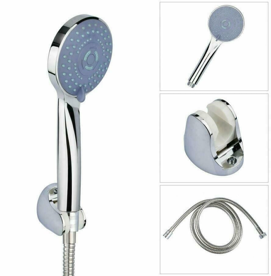 1x Shower Head Set Universal Multi Function Chrome Anti-Limescale Bath 1.5M Hose