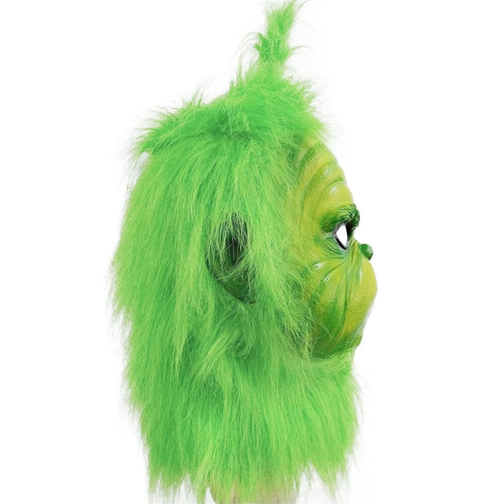 Grinch Full Head Mask Wig Xmas Hat Monster Christmas Party Masquerade