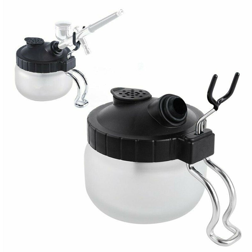 Airbrush Cleaning Pot Cleaner Kit Glass Paint Jar Airbrush Stand Filters Brushes