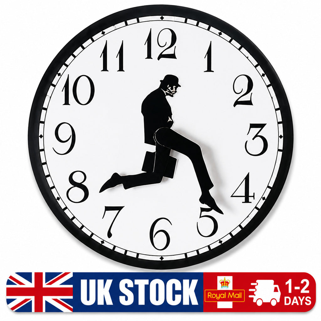 Round Wall Clock Funny Bedroom Kitchen Clocks Quartz Sweep Movement Office Home