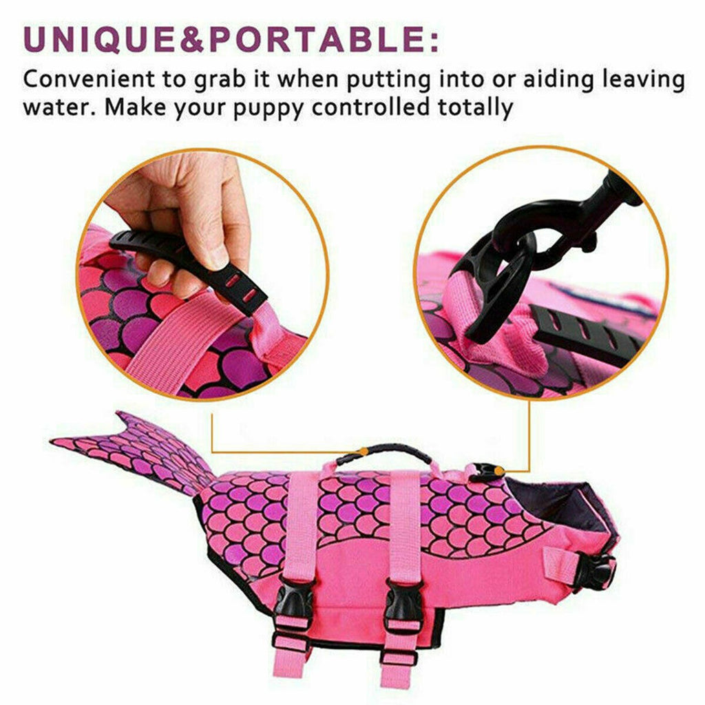 Dog Life Jacket Pet Safety Swimming Float Adjustable Buoyancy Aid Vest