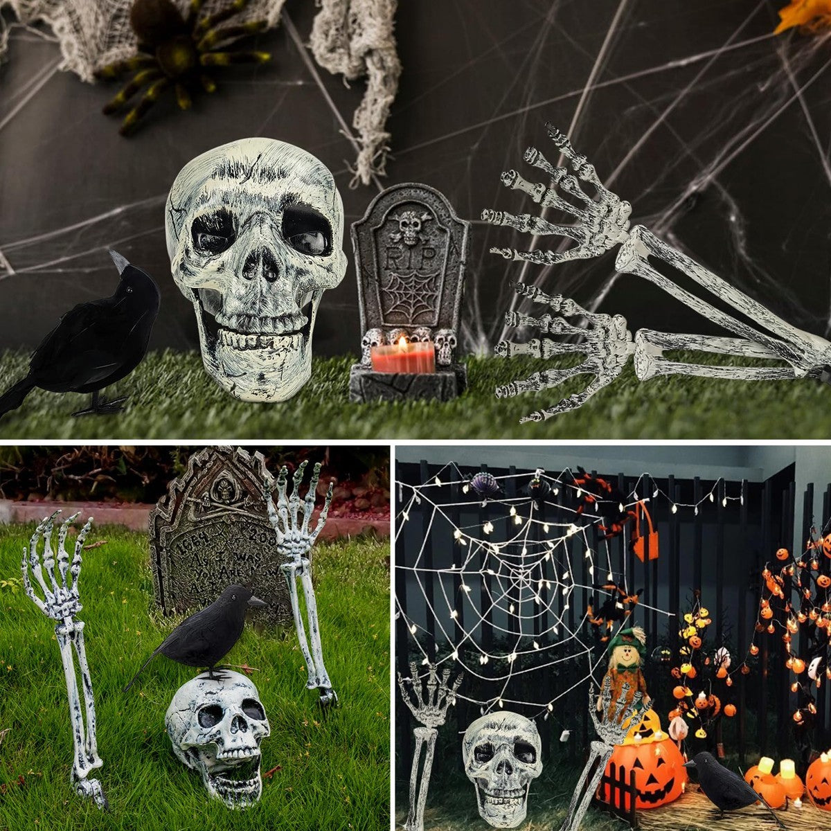 Realistic Skeleton Stakes Halloween Decorations Scary Skeleton for Lawn Garden