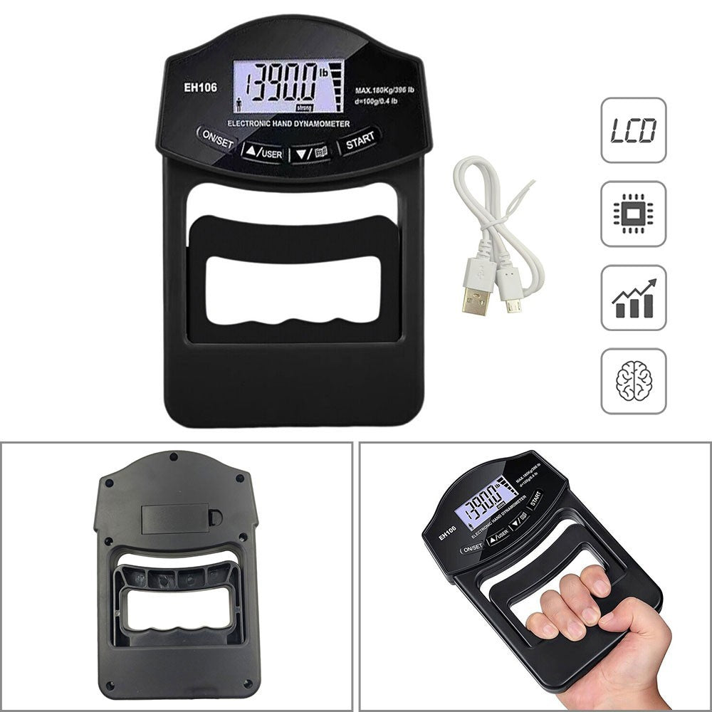 396Lbs/180Kg Hand Dynamometer Grip Strength Trainer Electronic Tester Tool UK
