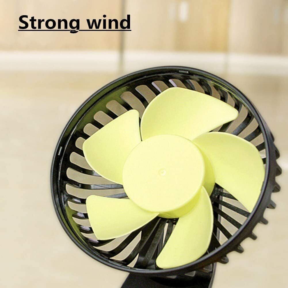 360° Rotatable Car Cooling Air Fan USB Dual Head Car Fan Portable Vehicle Fan
