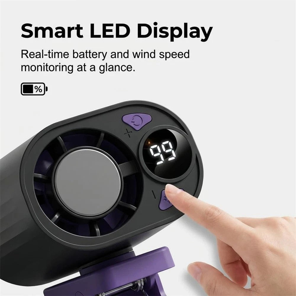Clip On Ice Cold Fan for Waist Semiconductor Cooling with LED Display USB Fans