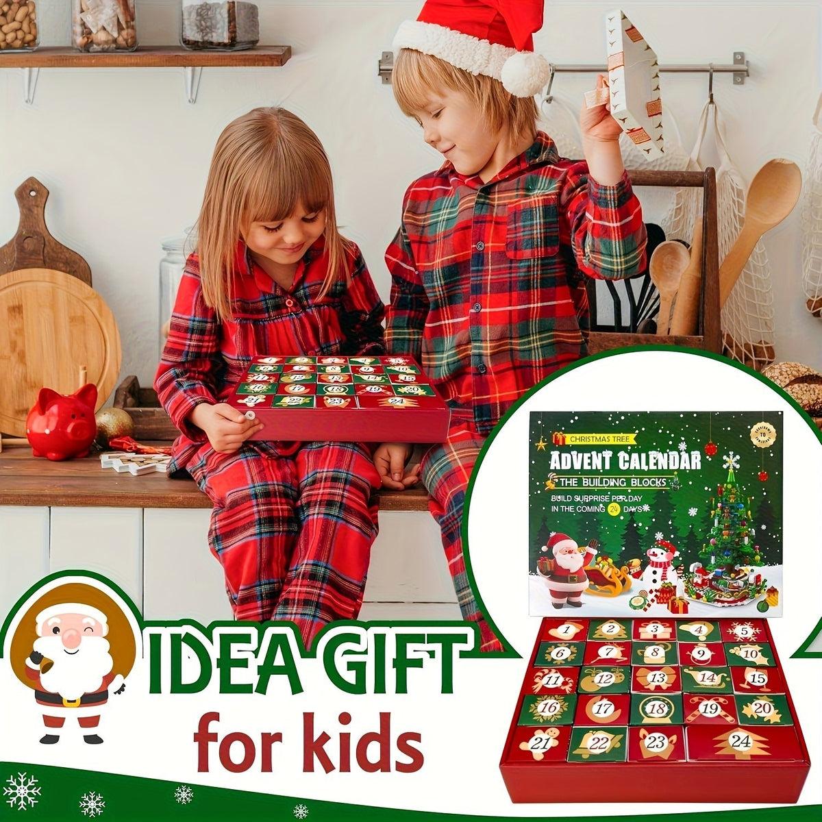 24pcs Advent Calendar 2024 Christmas Tree Building Set Boxes Countdown Block UK