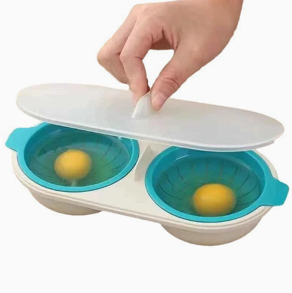 Microwave Eggs Poacher Cookware Steamer Maker Poach Double Cup Cooker Egg Boiler