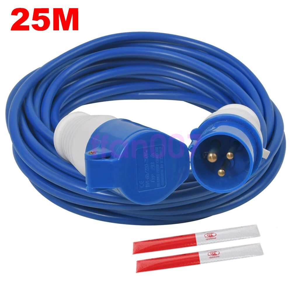 CARAVAN MOTORHOME CAMP SITE HEAVY DUTY 16A 240V MAINS HOOK UP CABLE LEAD UK MADE