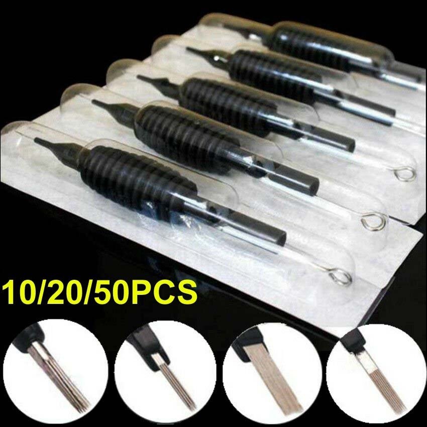 10pcs Disposable Tattoo Needle and Tube with 3/4 Grip Tip Standard Taper