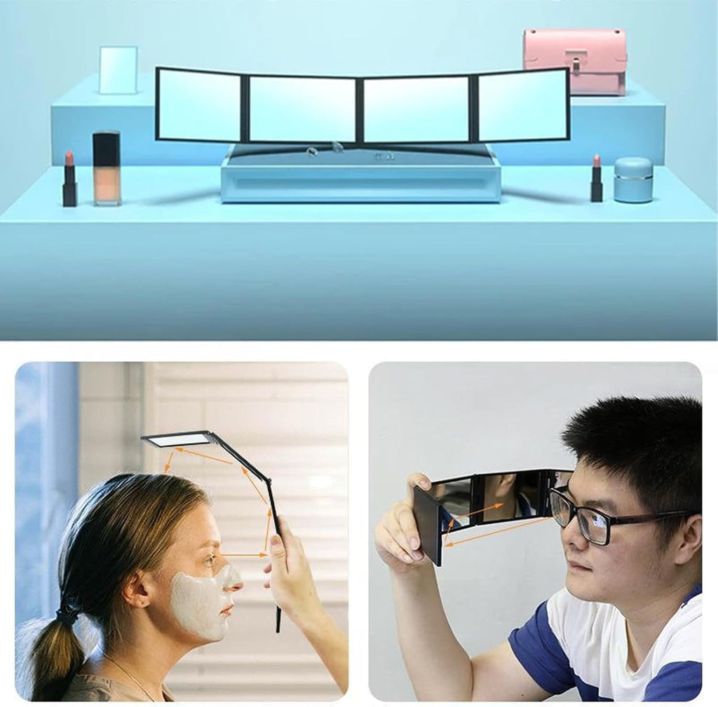 Nishomee Mirror, 4-Sided Folding Mirror, Multi Angle Folding 360 Degree Compact