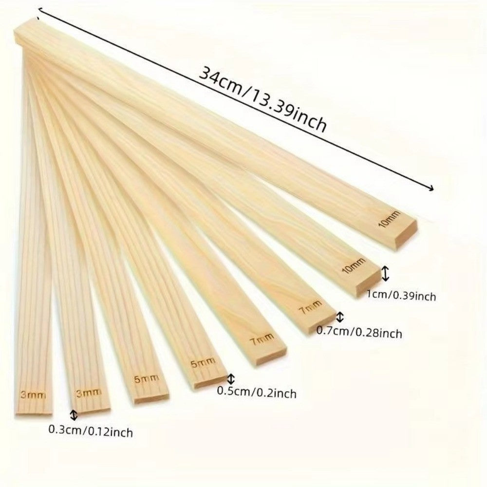 8pcs Wooden Rolling Pin Guides Clay Roller Rails  For Ceramics and Pottery Clay