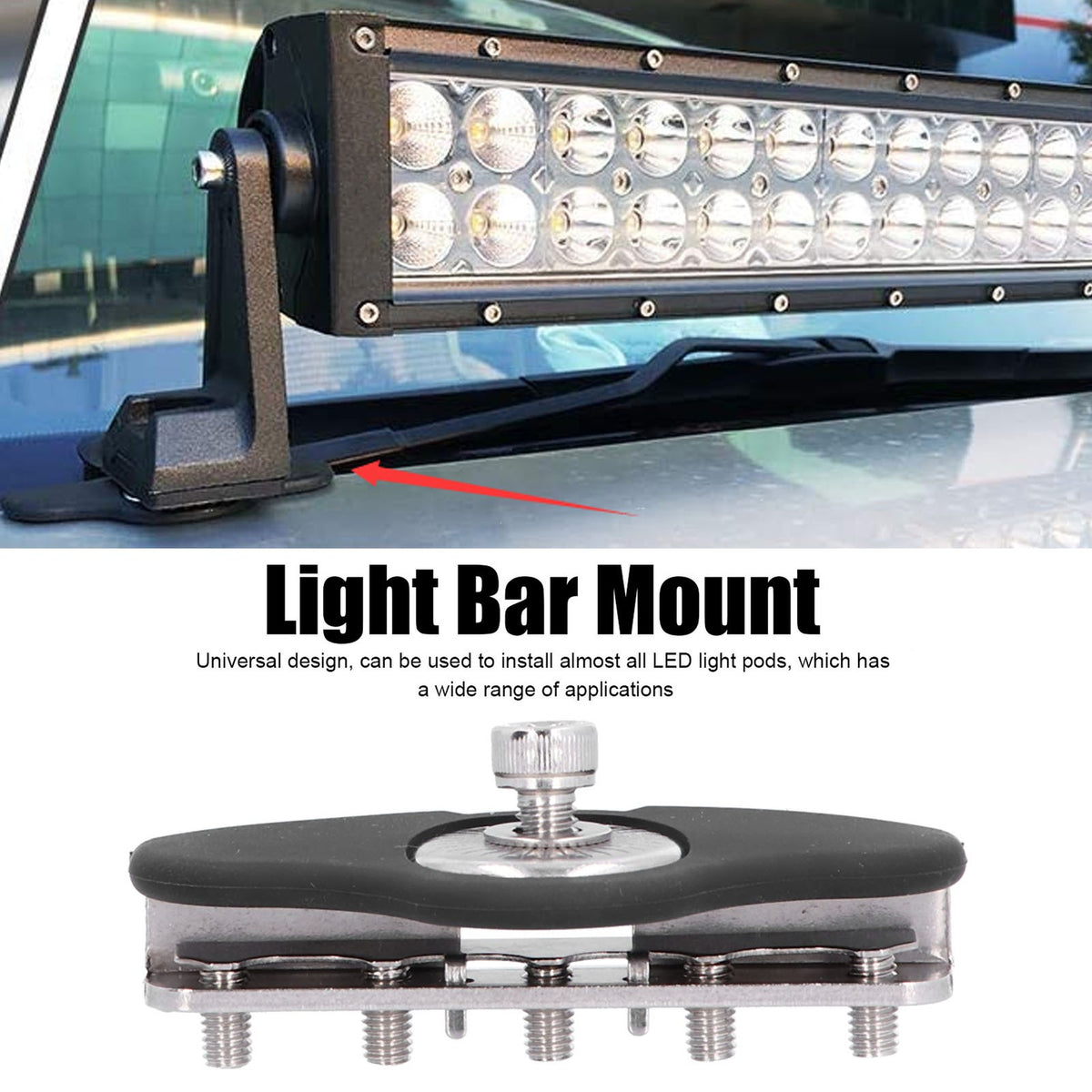 2pcs Light Bar Mounting Brackets Universal Mounting Bracket Car Led Ditch Lights