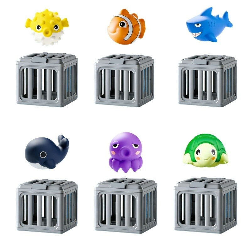 Interactive Pool Diving Rescued Toy Set For Kids Water Game Fun With Cage Animal