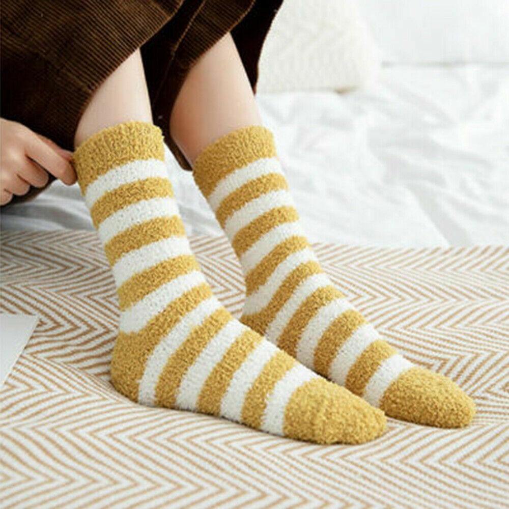 6Pairs Women Winter Warm Soft Fluffy Bed Socks Lounge Slipper Fleece Sock Random