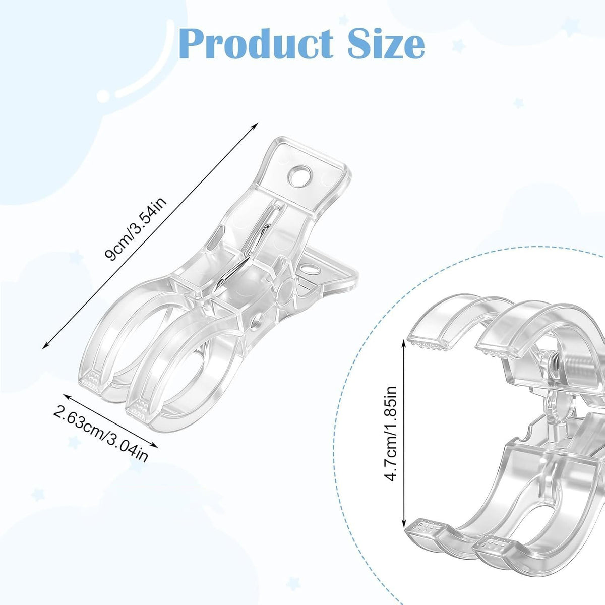 10PCS Transparent Large Balloon Clips Arch Spring Clamps for Wedding DIY