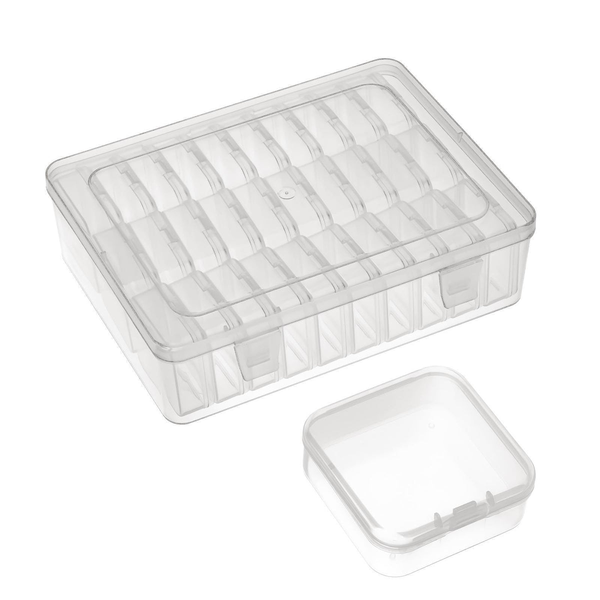 Clear Plastic Organizer Case 30 Compartments Jewelry Storage Box for Earrings UK