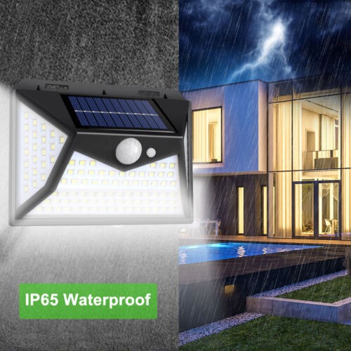 118LED Solar Powered PIR Motion Sensor Wall Lights Outdoor Garden Security Lamp