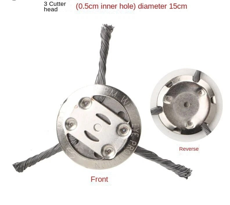 6" Grass Strimmer Head Trimmer Brush Steel Wire Wheel Garden Weed trimmer Tools