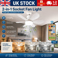 Modern Led Ceiling Fan with Light Dimmable E27 Bedroom Living Room Fan Lamp
