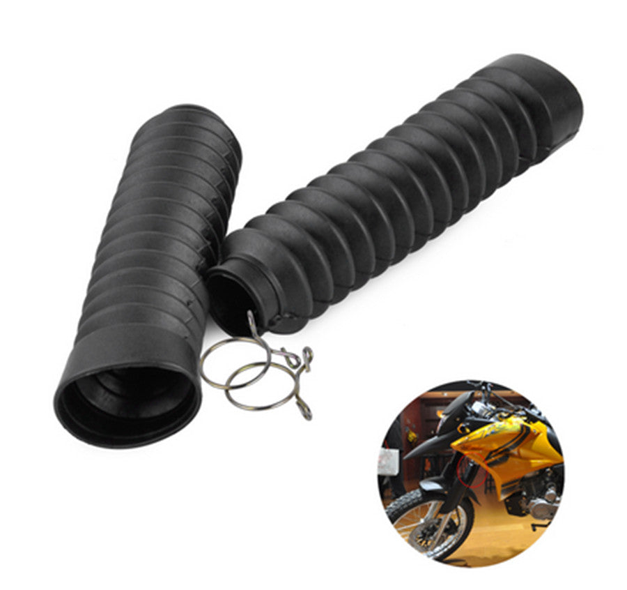 2 Pack Motorcycle Rubber Front Fork Dust Cover Shock Absorber Black