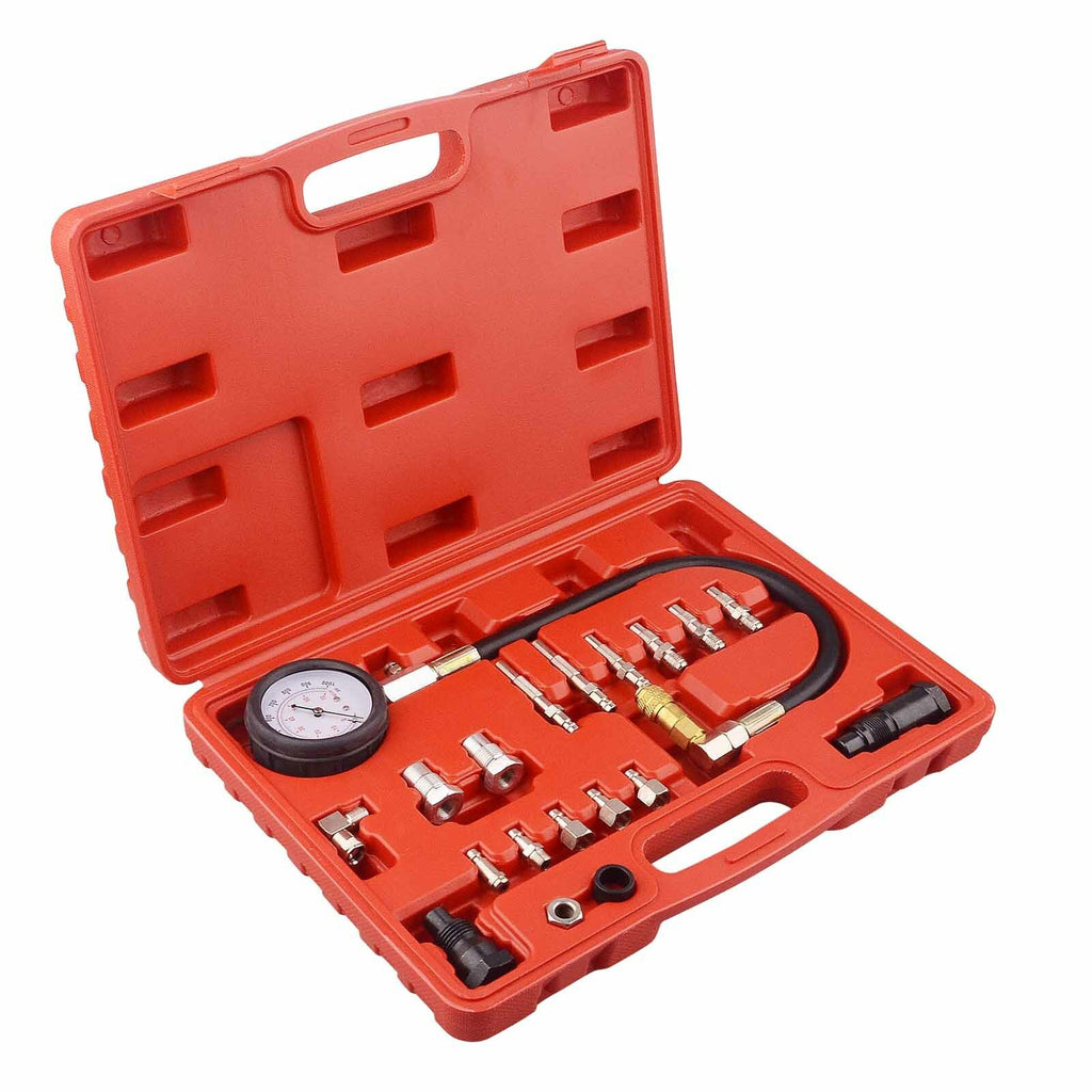 20Pcs Diesel Engine Compression Tester Kit Auto Cylinder Pressure Test Tool Set