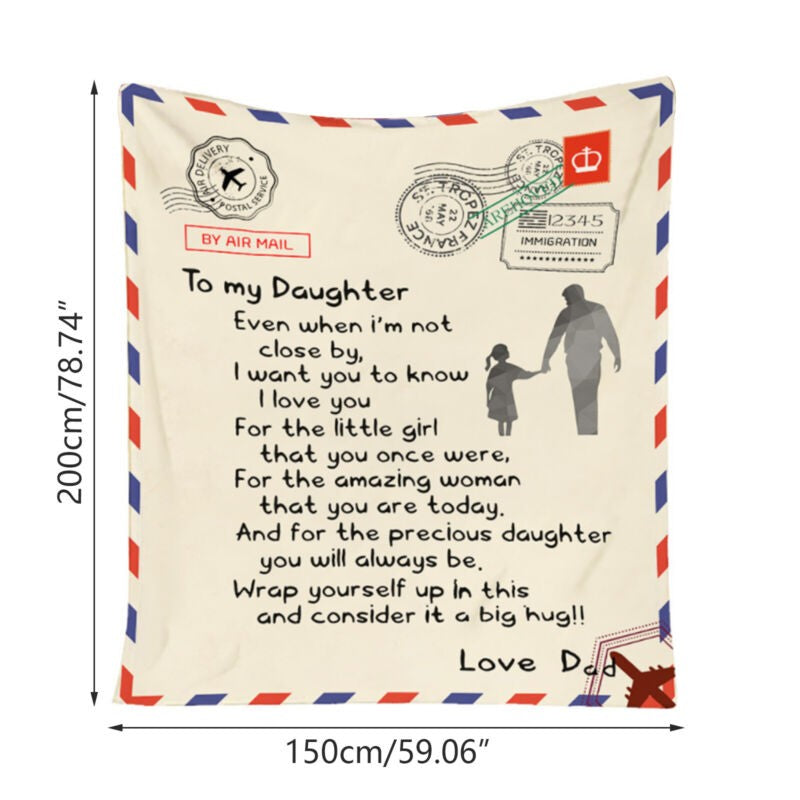 Letter Fleece Blanket To My Daughter Dad Mom Plush Personalized Christmas Gifts