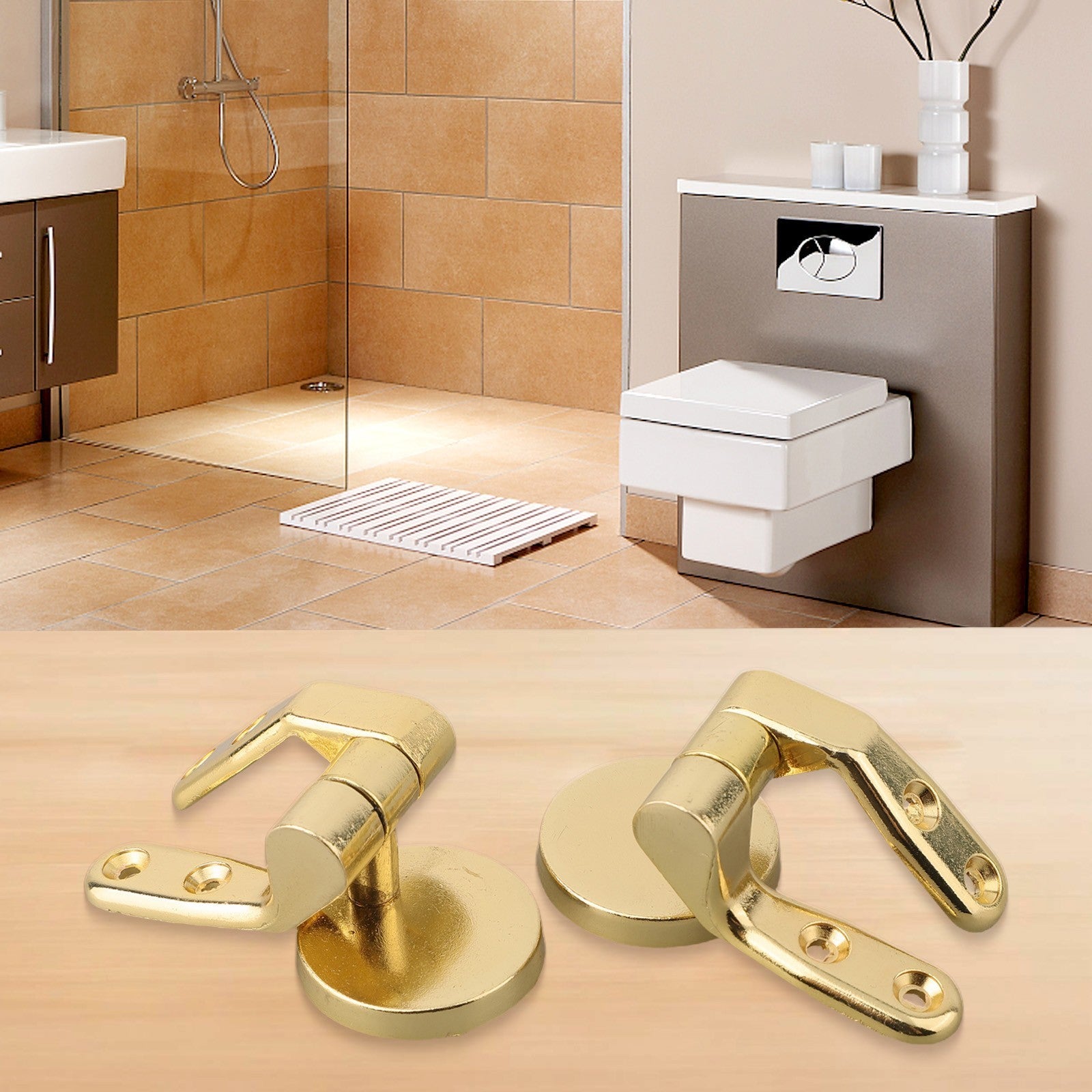 Zinc Alloy Gold Toilet For Seat Hinges Replacement Set for Lasting Use