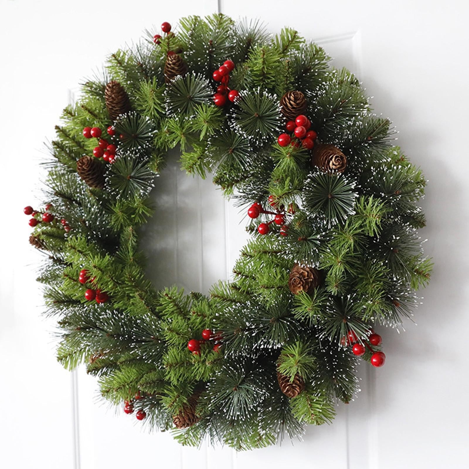 Artificial Wreath Christmas Hanging Winter Wreath for Door Window Home